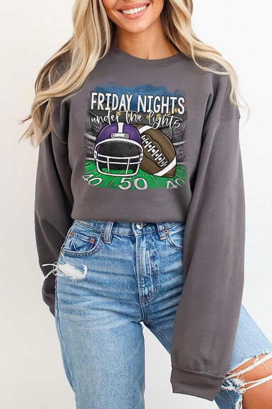 Gameday Purple Helmet Friday Nights Sweatshirt