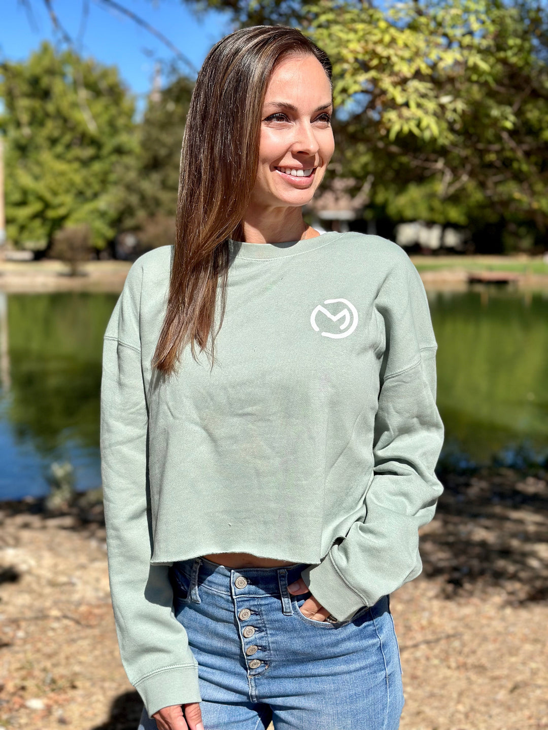 Mama Hood Crop Crew Neck Sweatshirt