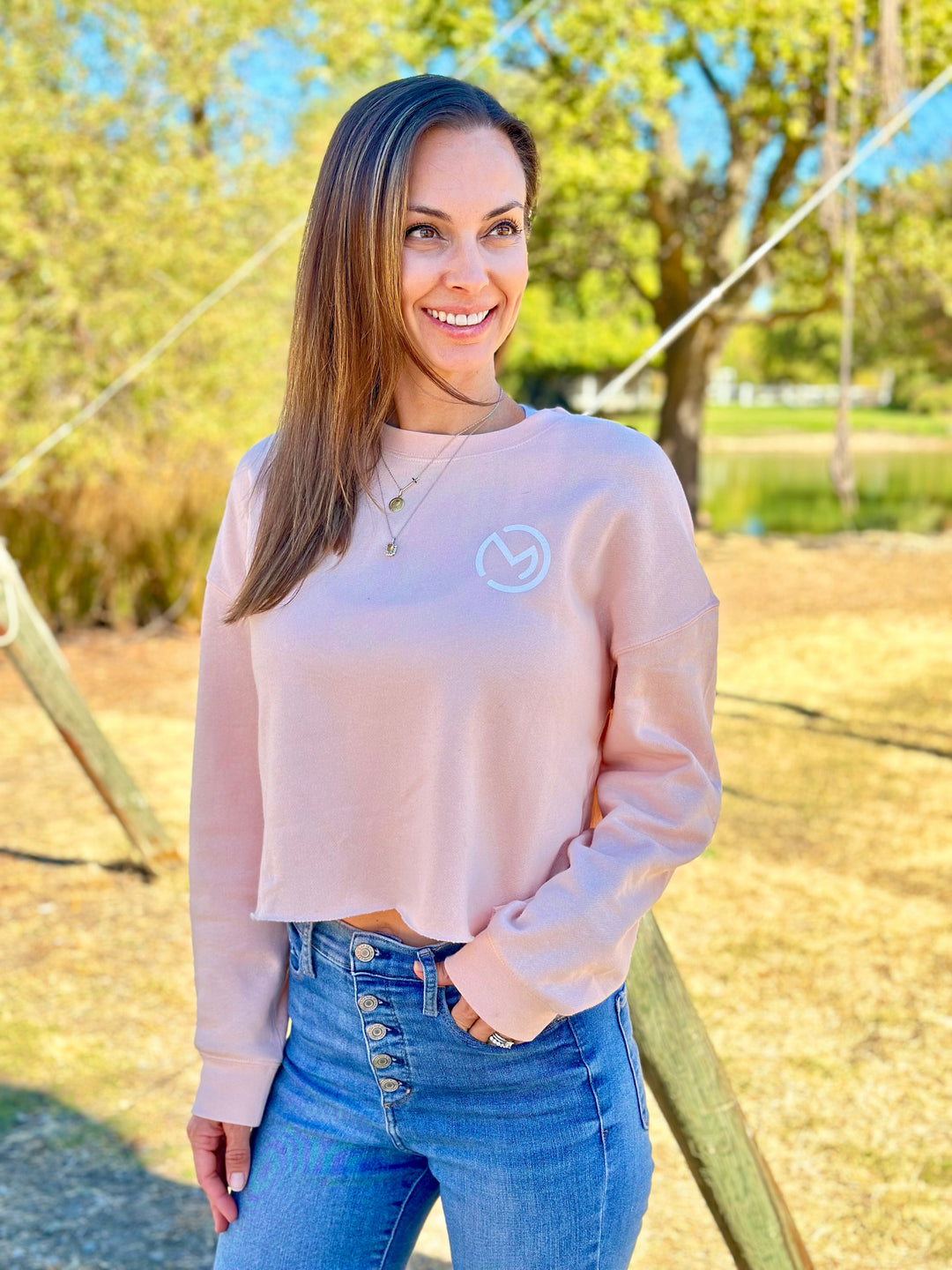 Mama Hood Crop Crew Neck Sweatshirt