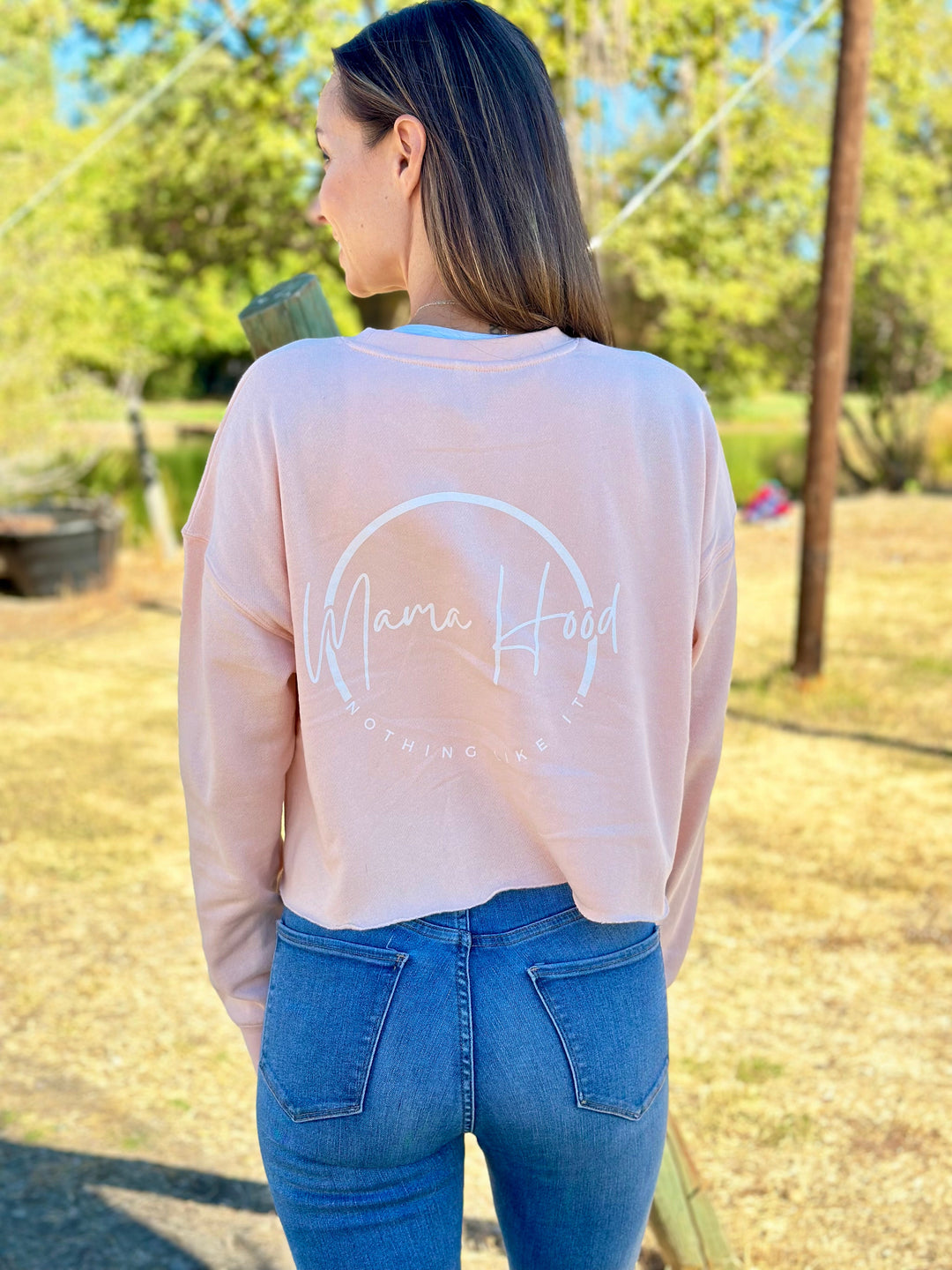 Mama Hood Crop Crew Neck Sweatshirt