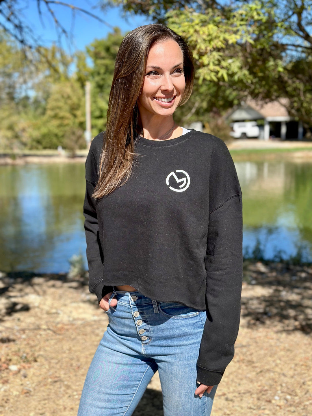 Mama Hood Crop Crew Neck Sweatshirt