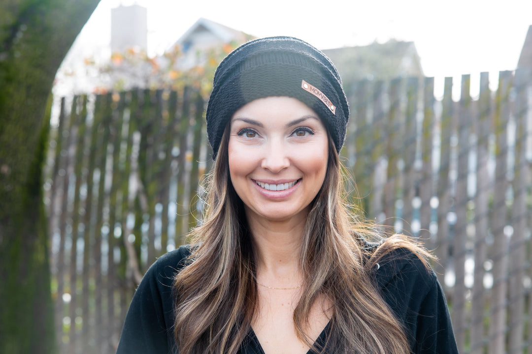 MomVibe Slouch Beanie (Black)