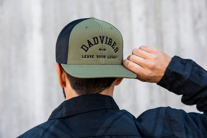 DadVibes FLAT Bill SnapBack (Olive/Black)