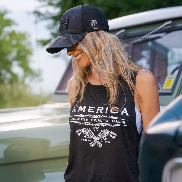 Women's Unalienable Rights Muscle Tank - Black