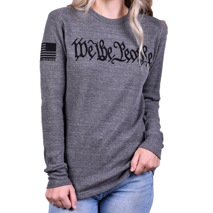 Women's "We the People" Long Sleeve Patriotic Thermal - Boyfriend Fit