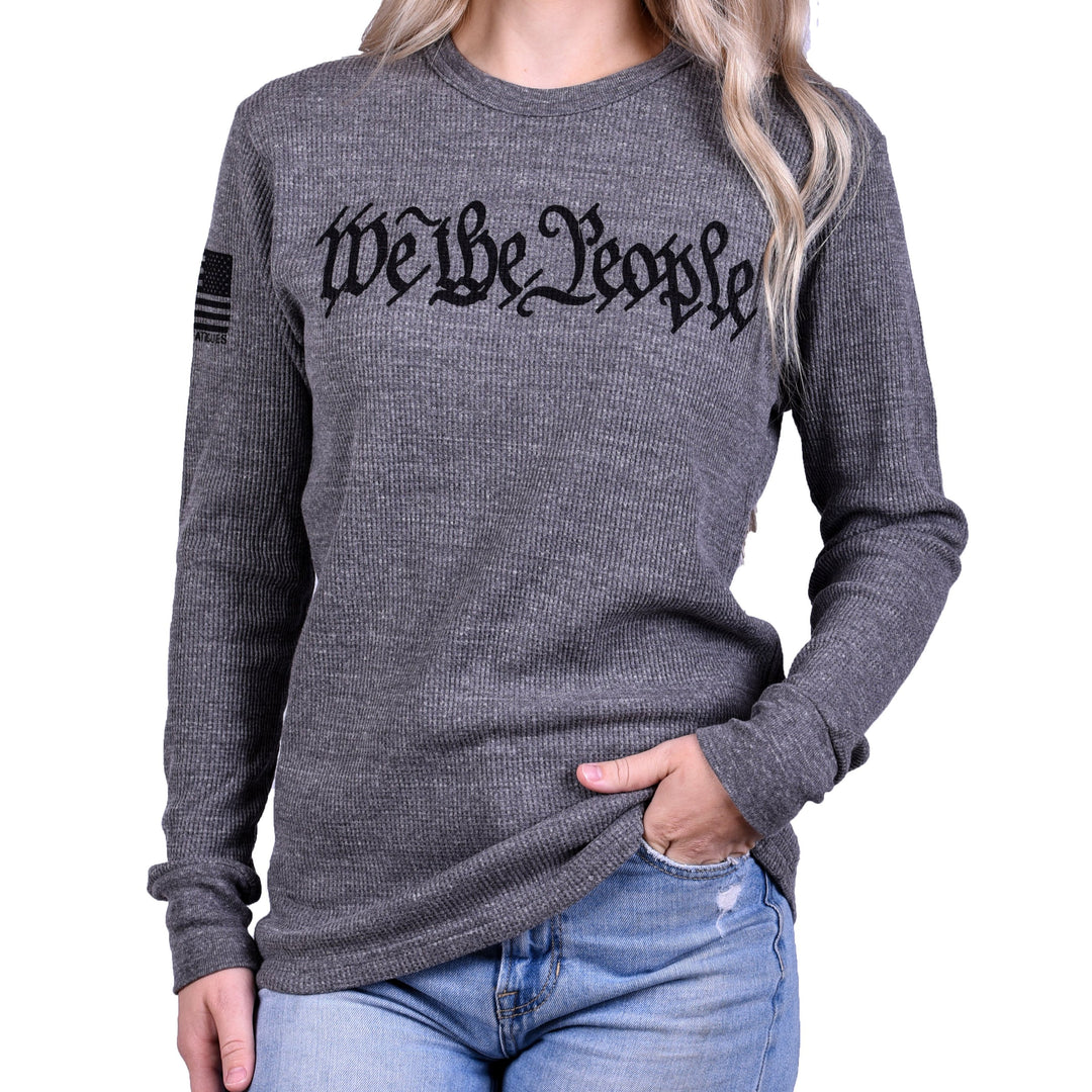 Women's "We the People" Long Sleeve Patriotic Thermal - Boyfriend Fit