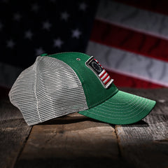 Betsy Ross Flag Patch Trucker Hat (Kelly Green)