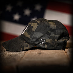 Black Multicam Full Fabric American Flag Range Hat