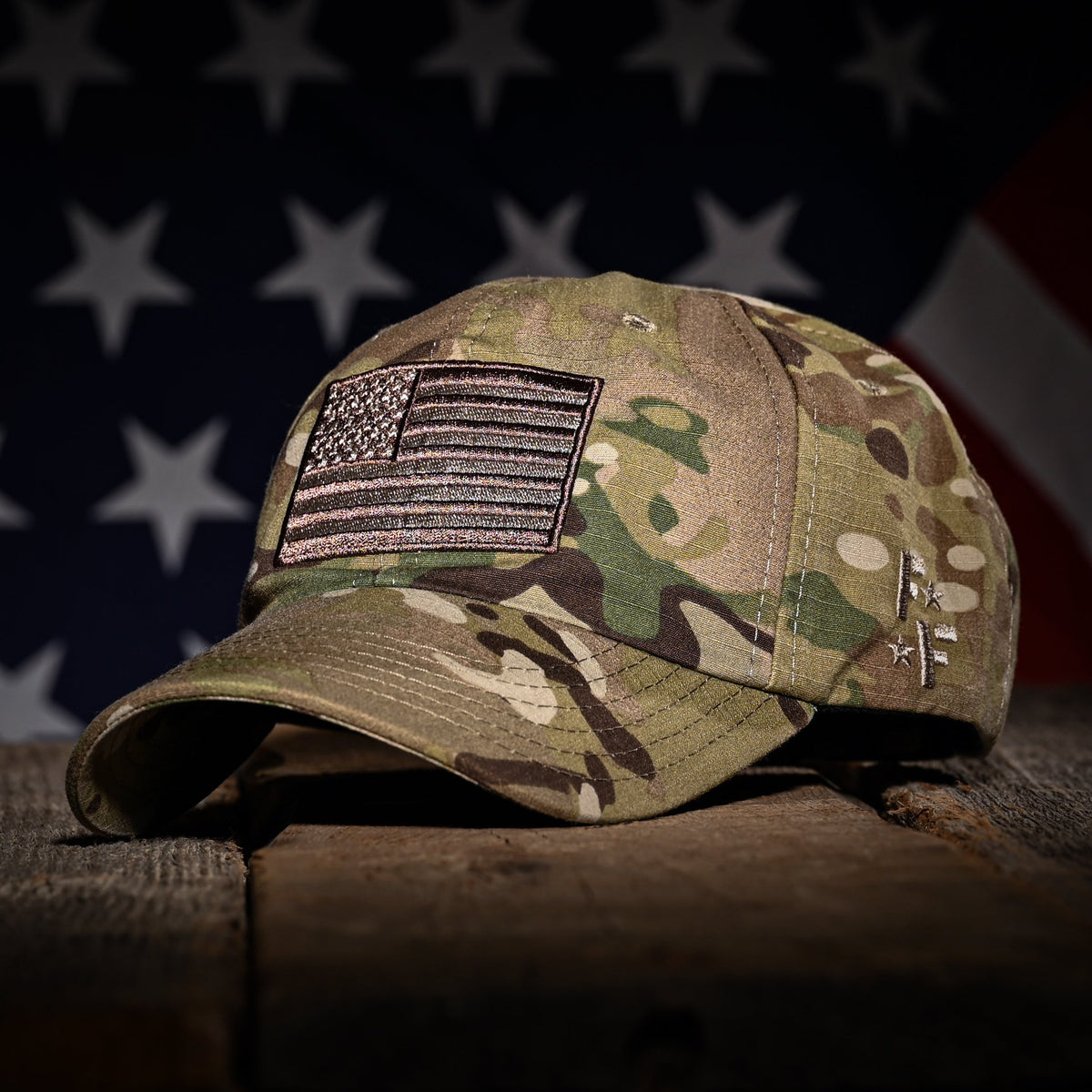 Multicam Full Fabric American Flag Range Hat