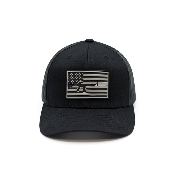 Midnight AR-15 Flag PVC Patch Hat