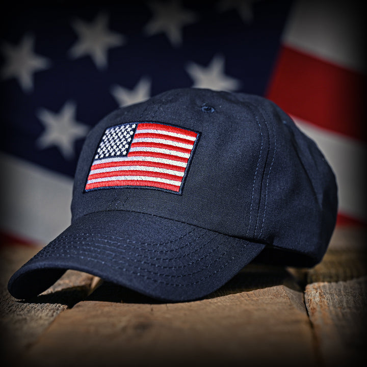 Navy Ripstop Full Fabric American Flag Range Hat