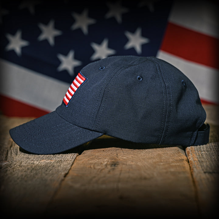 Navy Ripstop Full Fabric American Flag Range Hat