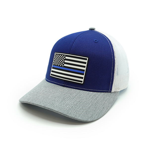 Thin Blue Line Flag PVC Patch Hat