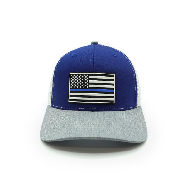 Thin Blue Line Flag PVC Patch Hat