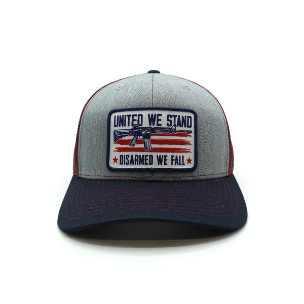 United We Stand Disarmed We Fall Woven Patch Hat