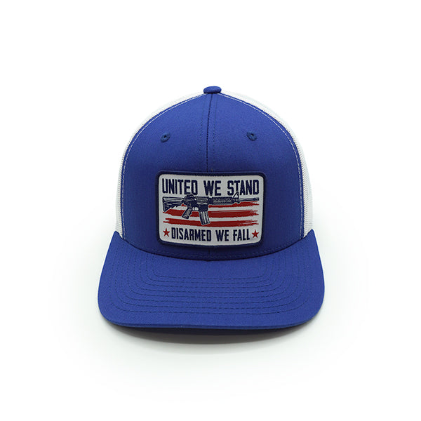 United We Stand Disarmed We Fall Woven Patch Hat