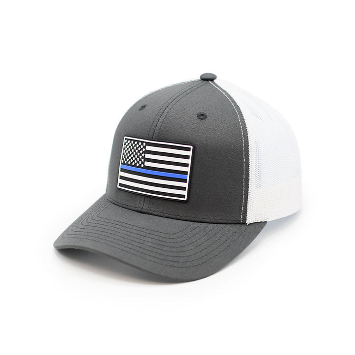 Thin Blue Line Flag PVC Patch Hat