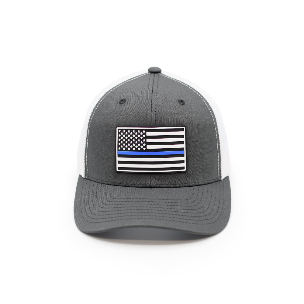 Thin Blue Line Flag PVC Patch Hat