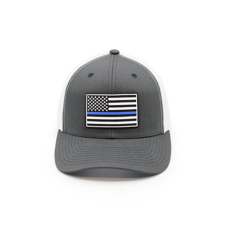 Thin Blue Line Flag PVC Patch Hat