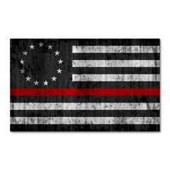 Thin Red Line Betsy Ross Flag Decal