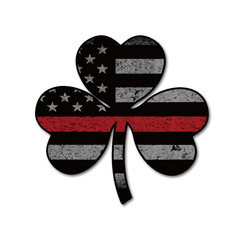 Thin Red Line Shamrock Flag Decal