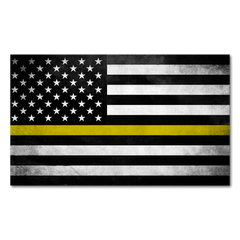 Thin Yellow Line Flag Decal