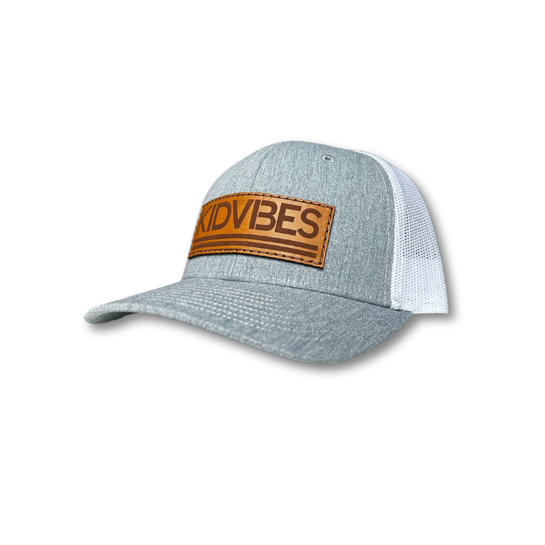 KIDVIBES Wordmark Patch KIDS SnapBack (Heather Grey/White)