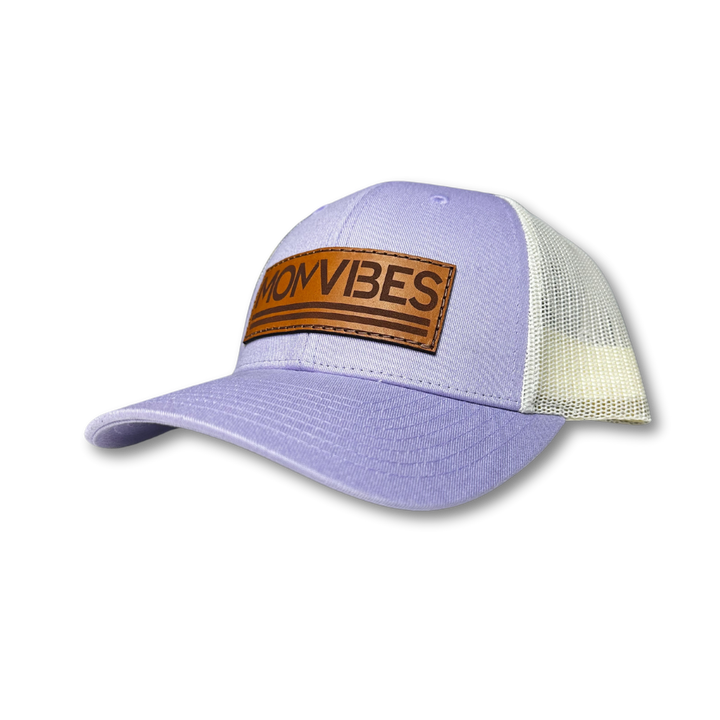 MomVibes - Curved Bill Trucker Snapback (Lavender/Cream)