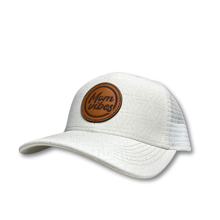 Quilted MomVibes Circle Patch - Curved Bill Trucker Snapback