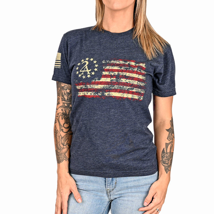 Women's 2A Betsy Ross Flag Patriotic Boyfriend Fit T-Shirt