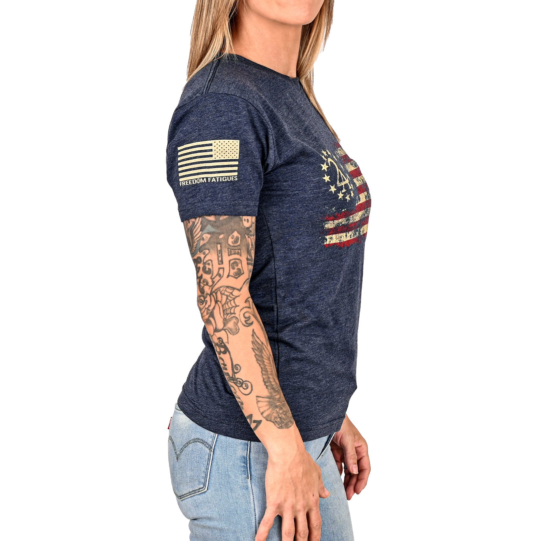 Women's 2A Betsy Ross Flag Patriotic Boyfriend Fit T-Shirt