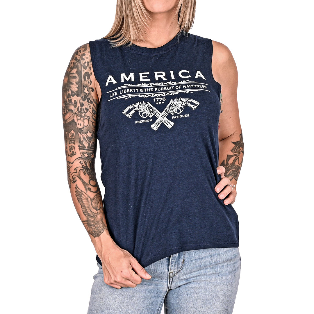 Women's Unalienable Rights Muscle Tank - Midnight Navy