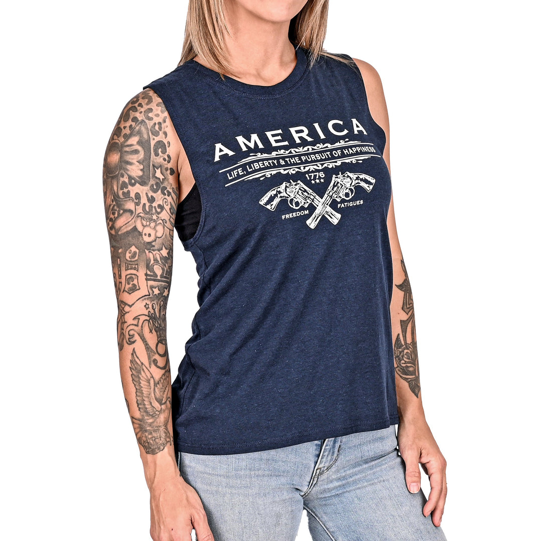 Women's Unalienable Rights Muscle Tank - Midnight Navy