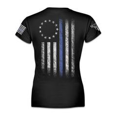 Thin Blue Line Betsy Ross Flag - Women's Relaxed Fit