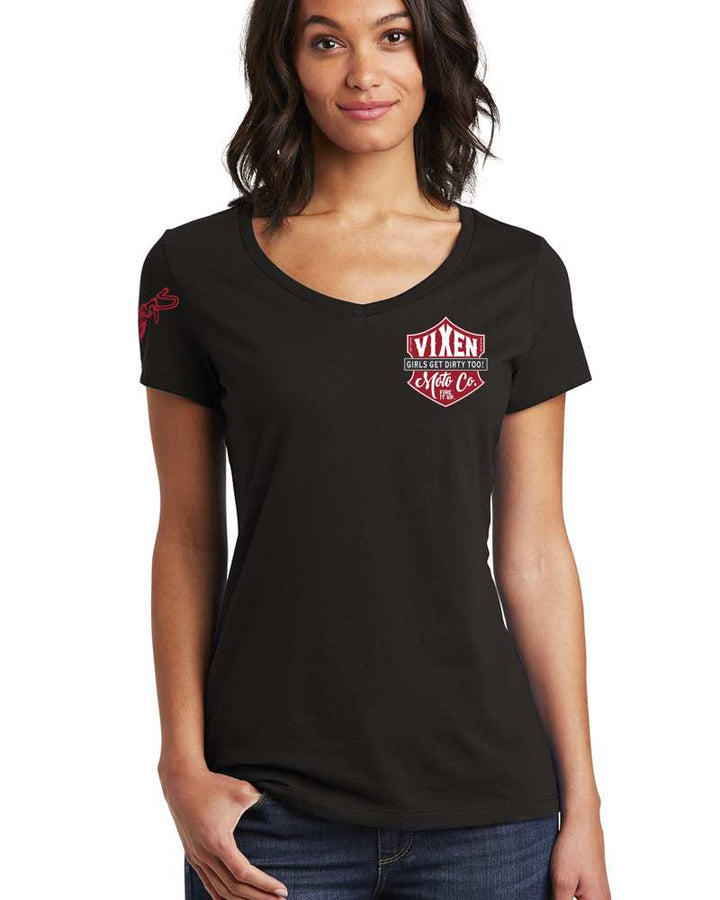 Fire it Up Ladies V Neck Tee