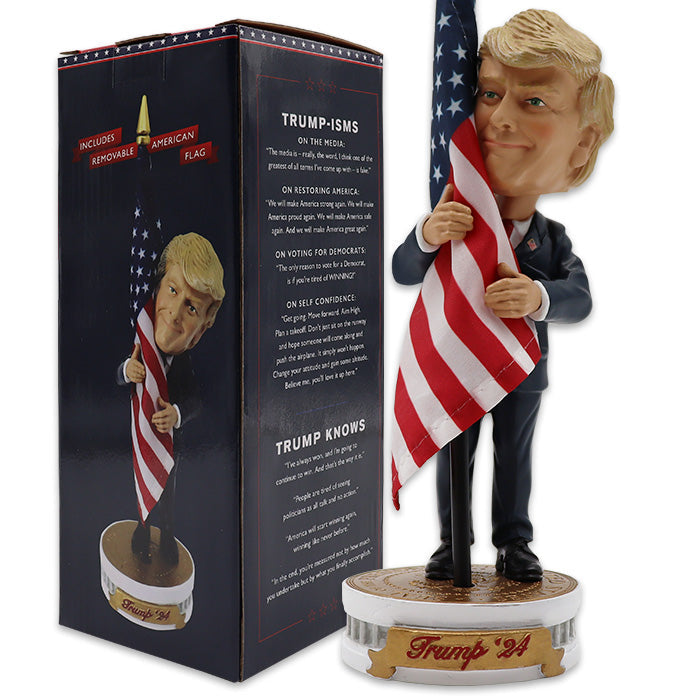 President Trump Bobblehead (Hugging the American Flag)