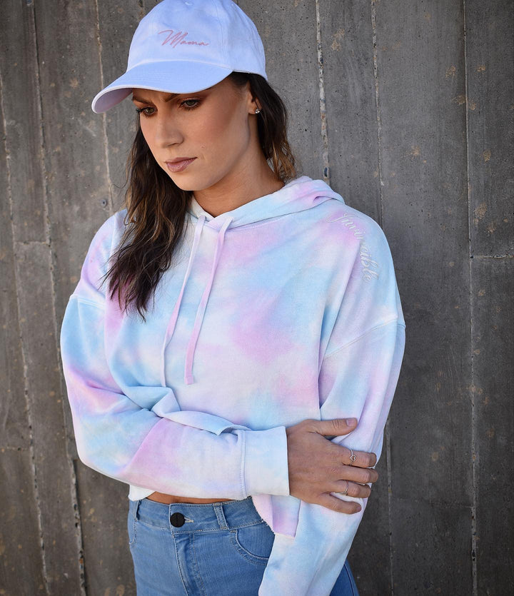 Invincible Cropped Women's Hoodie (Cotton Candy)