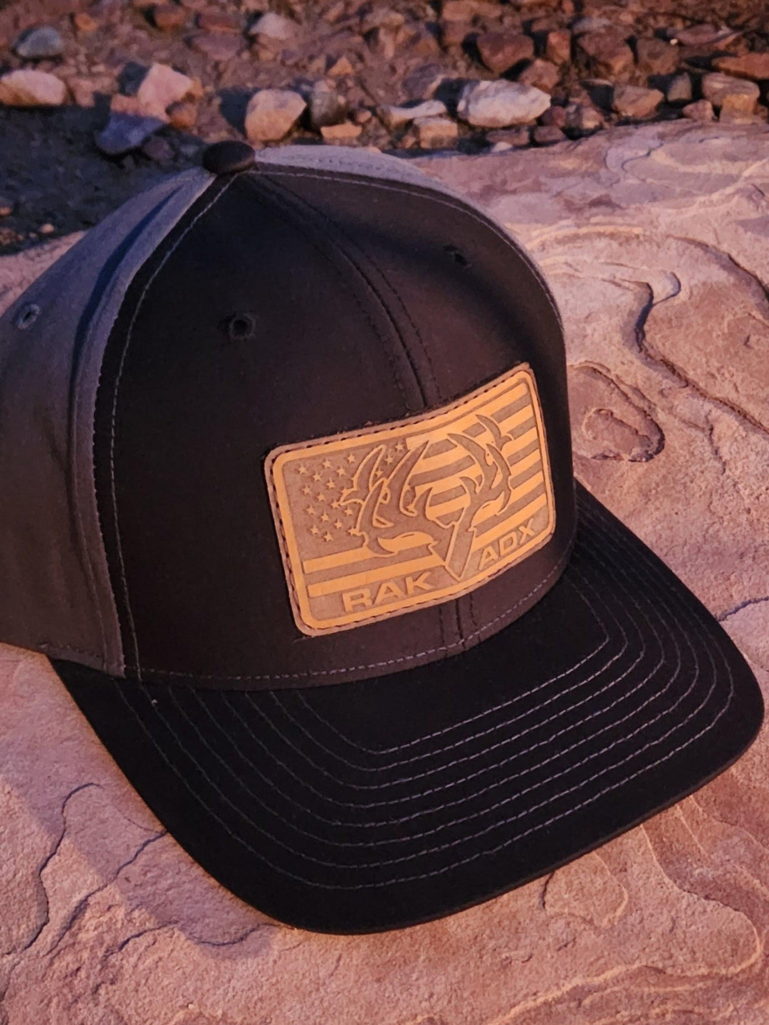 RakBuck Leather Flag Trucker Hat