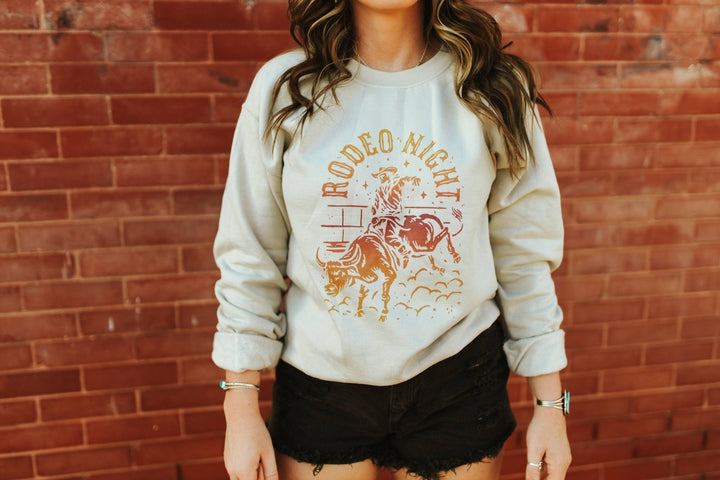 Rodeo Night Bull Rider Graphic Sweatshirt