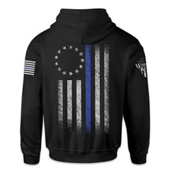 Thin Blue Line Betsy Ross Flag Hoodie