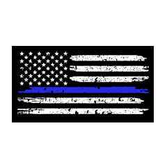 Thin Blue Line American Flag Decal - Distressed