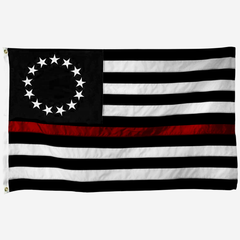 Embroidered Thin Red Line Betsy Ross Flag