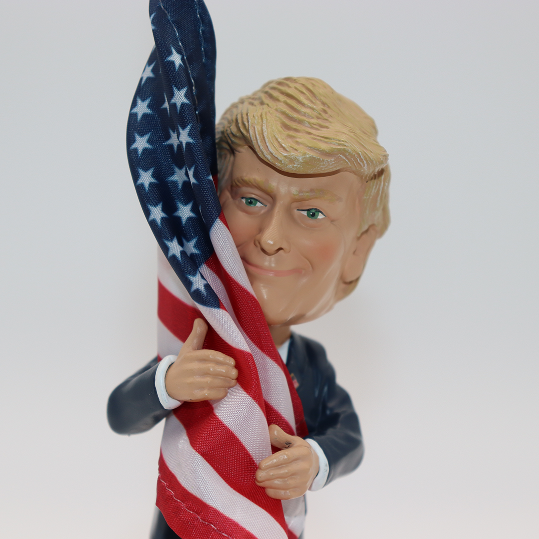 President Trump Bobblehead (Hugging the American Flag)